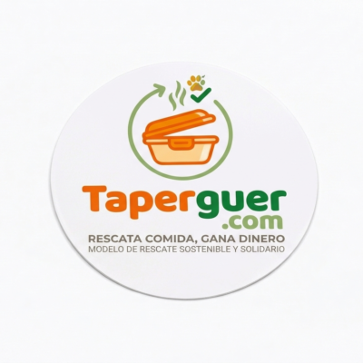 Pack de 50 pegatinas de vinilo Taperguer con logo oficial, resistentes para decorar táperes y botellas